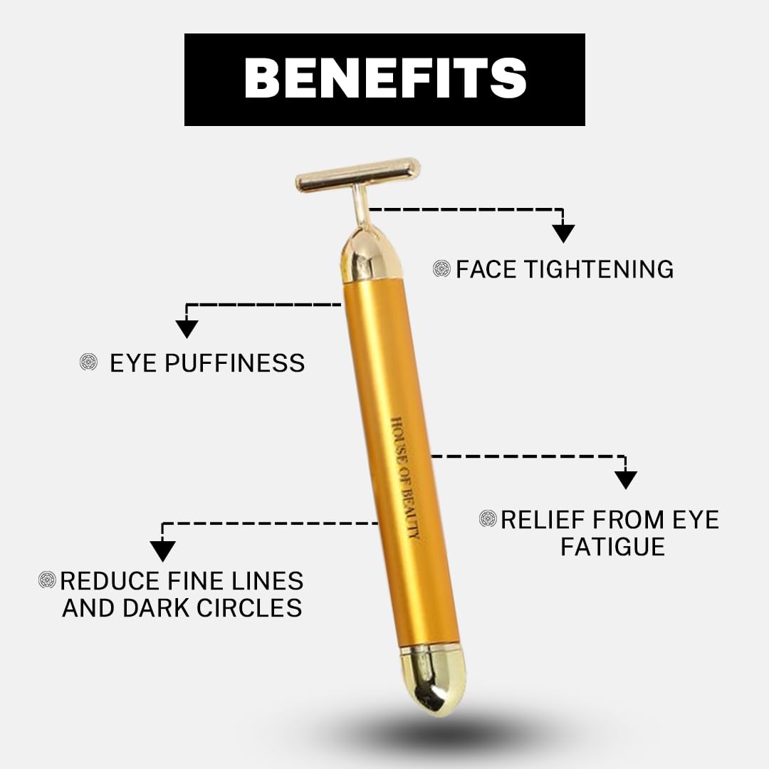 Luxury Skincare 24K Gold Energy Electric Facial Massager Roller
