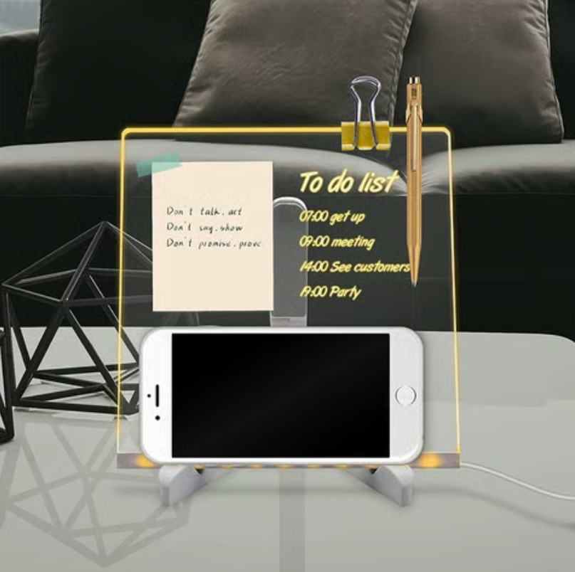 3D LED Light Glass Acrylic Writing pad