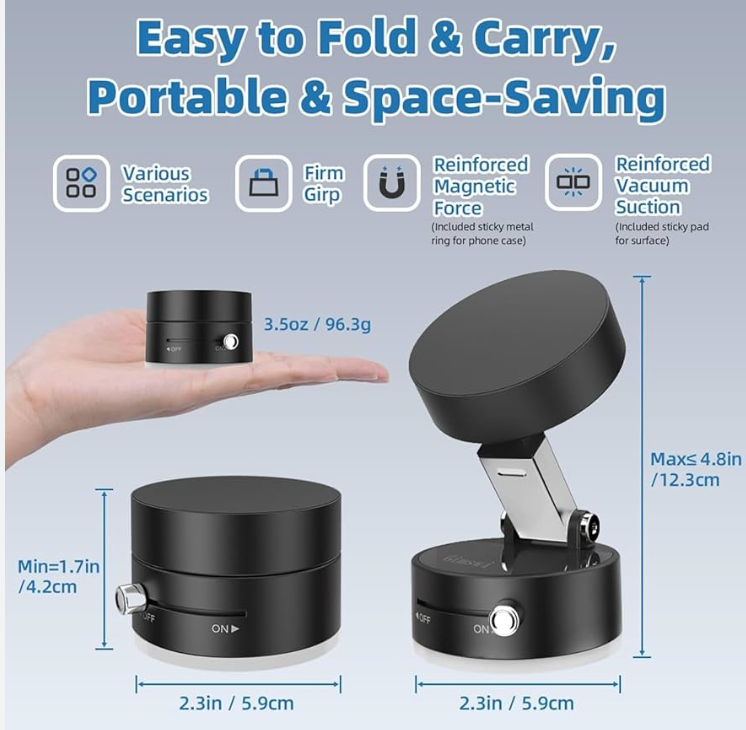 Vacuum Magnetic Suction Phone Holder