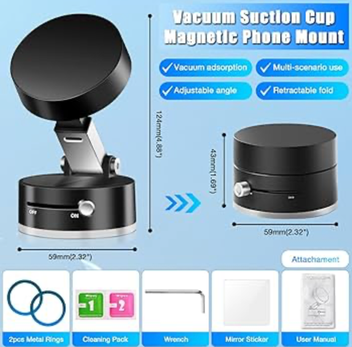 Vacuum Magnetic Suction Phone Holder