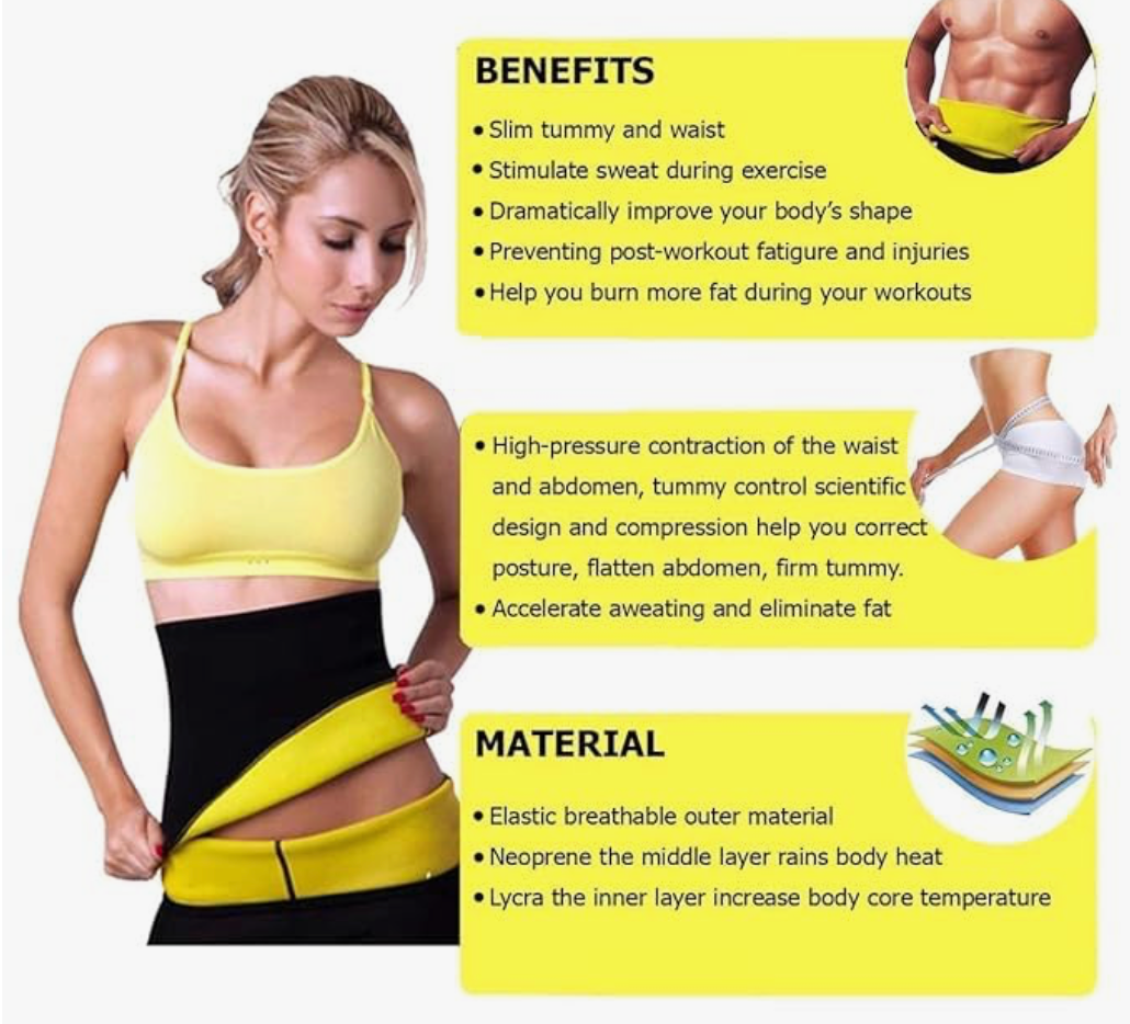 Sweat Belt - Hot Body Shaper Belly Fat Burner For Men & Women
